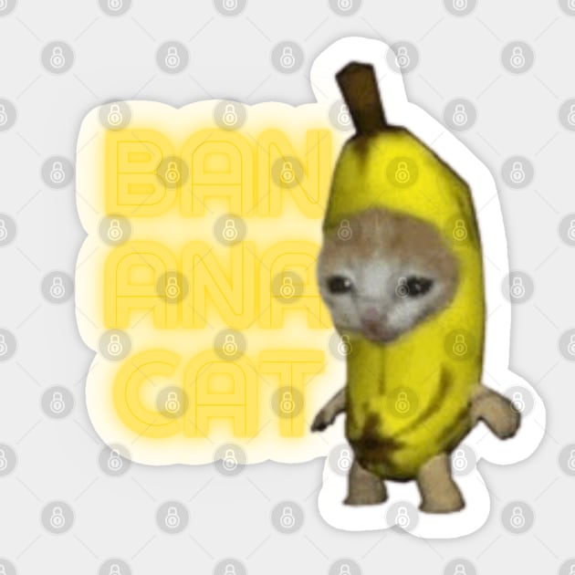 Banana Cat Meme Sticker by HoldenFamilyDesigns
